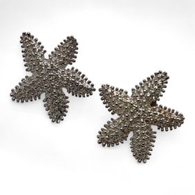 Pair Of Sterling Silver Star Fish Earrings