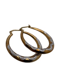Sterling Silver Gold Tone Hoop Earrings