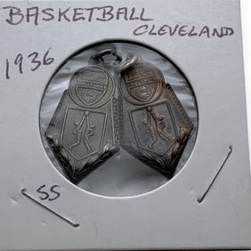 2 1936 Sterling Cleveland Basketball Pendants