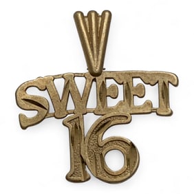 14k Yellow Gold Sweet Sixteen Pendant