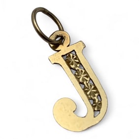 14k Yellow Gold " J " Pendant