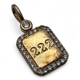 Sterling Gold Tone Pendant With Clear Stones