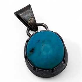 Sterling Silver & Blue Stone Pendant