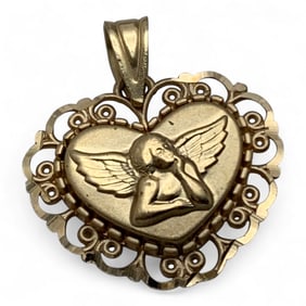 14k Yellow Gold Cherub Pendant