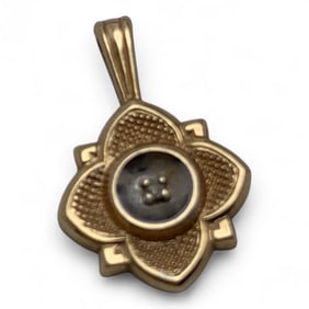 14k Yellow Gold & Diamond Pendant