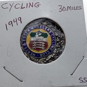 Silver 1949 Cycling Enameled Pendant