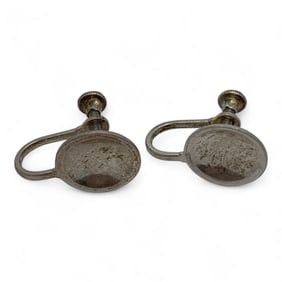 Pair Of Sterling Silver Screw Back Earrings
