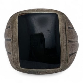 Sterling Silver And Black Onyx Ring