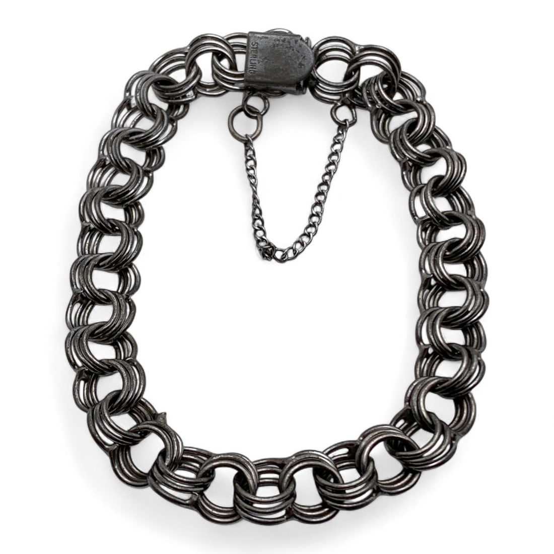 Sterling Silver Bracelet: Marked Sterling - 8" Long - 13.4 Grams
