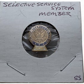 Sterling Selective Service System Member Pin