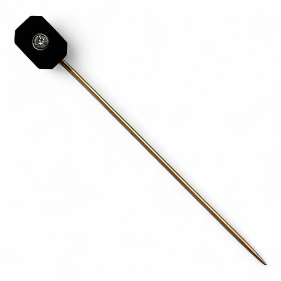 10k Gold, Diamond, Black Onyx Stick Pin (1 of 3)