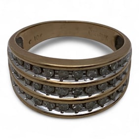 10k Yellow Gold & White Diamond Ring