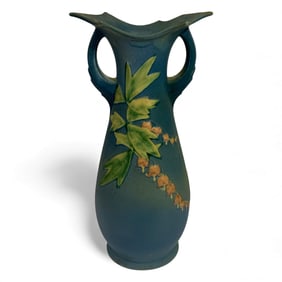 Roseville Pottery Blue Bleeding Heart Vase