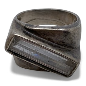 Silver & Clear Stone Ring