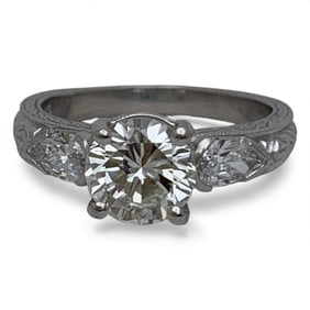 Gia Platinum & 1.51ctw Diamond Ring