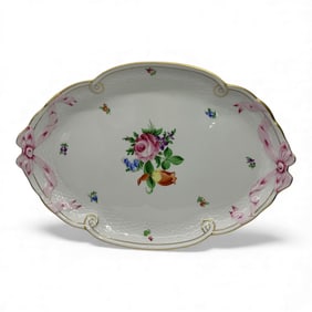 Herend Hungary Hand Painted Porcelain Tray