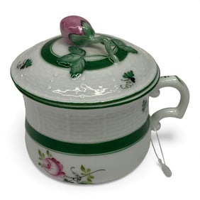 Herend Hungary Handpainted Porcelain Covered Sugar