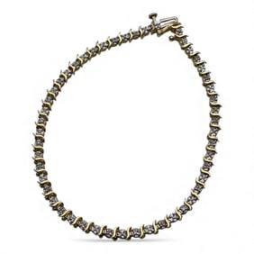10k Yellow Gold & Diamond Bracelet