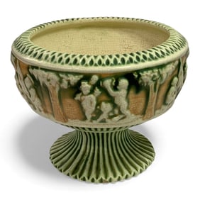Roseville Donatello Pottery Footed Compote