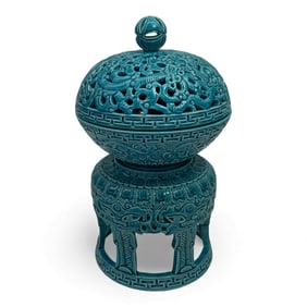 Chinese Turquoise Glazed Porcelain Censer