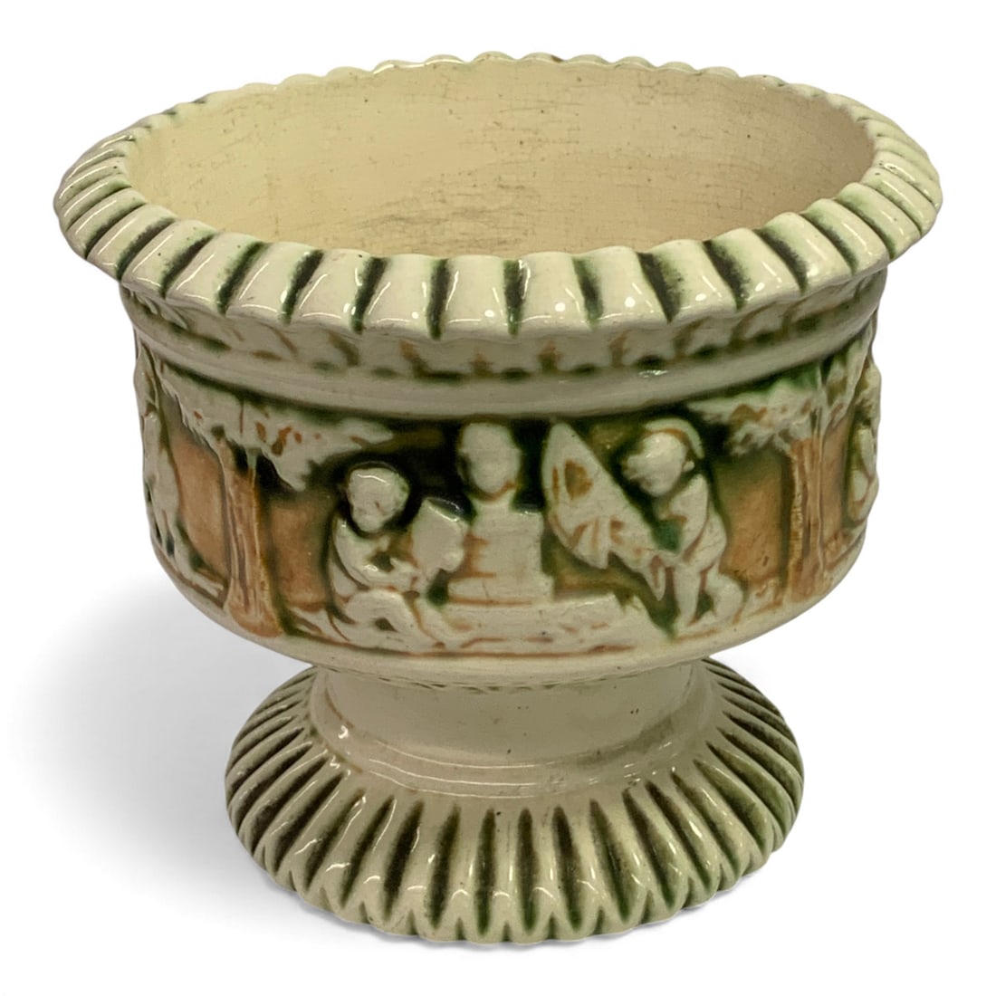 Roseville Donatello Pottery Footed Compote (1 of 4)