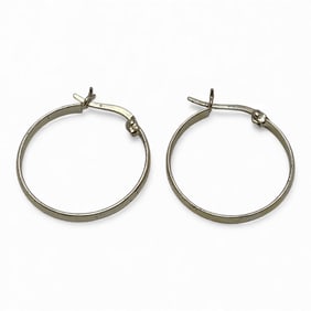 Pair Of Sterling Silver Hoop Earrings