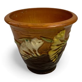 Roseville Pottery Freesia Brown Flower Pot