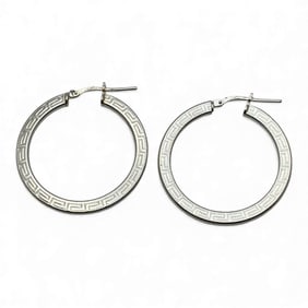 Pair Of Sterling Silver Hoop Earrings