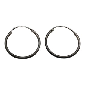 Pair Of Silver Hoop Earrings
