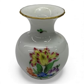 Herend Hungary Handpainted Porcelain Vase