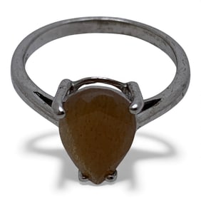 Sterling Silver Ring With Yellow Stone