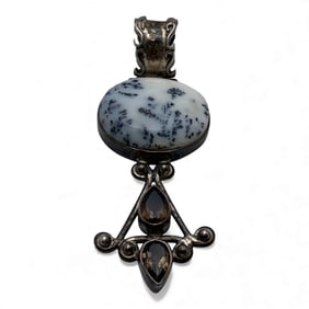 Sterling Silver Pendant With Stones