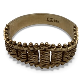 14k Yellow Gold Mesh Design Ring
