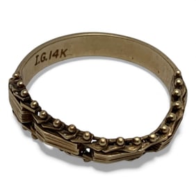14k Yellow Gold Mesh Design Ring