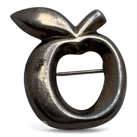 Sterling Silver Apple Pin