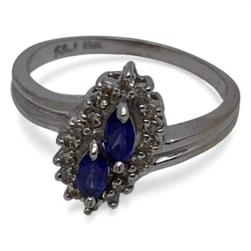 14k White Gold Diamond & Purple Tourmaline Ring