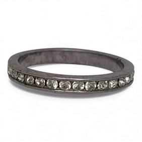 Sterling Silver Ring With Clear Stones