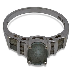 14k White Gold Diamond & Quartz Ring