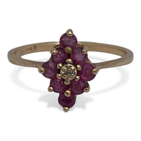 10k Yellow Gold Diamond & Topaz Ring