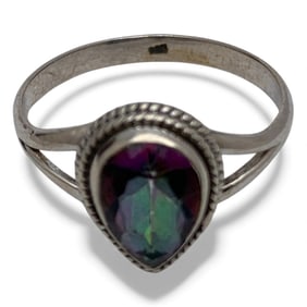 Sterling Silver & Rainbow Stone Ring