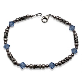Sterling Silver & Blue Stone Bracelet