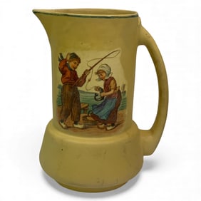 Roseville Creamware Pitcher, Dutch Pattern