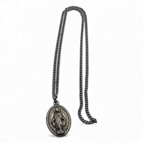 Sterling Silver Religious Pendant Necklace