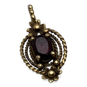 14k Yellow Gold & Garnet Pendant