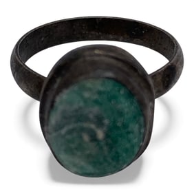 Silver Ring With Green Stone
