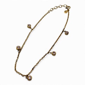 Sterling Gold Tone Bracelet W Pink Stones