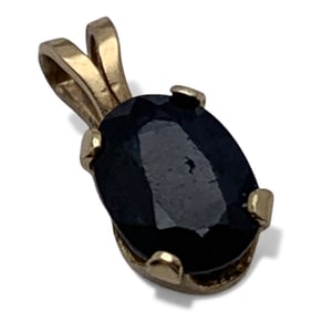 14k Yellow Gold & Sapphire Pendant