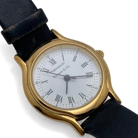 Tiffany & Co Portfolio Gold Tone Wrist Watch