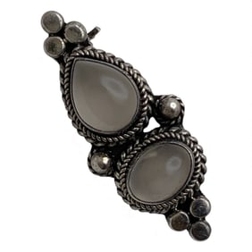 Sterling Silver Pin With White Stones