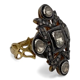 10k Yellow Gold Rose Cut Diamond Ring